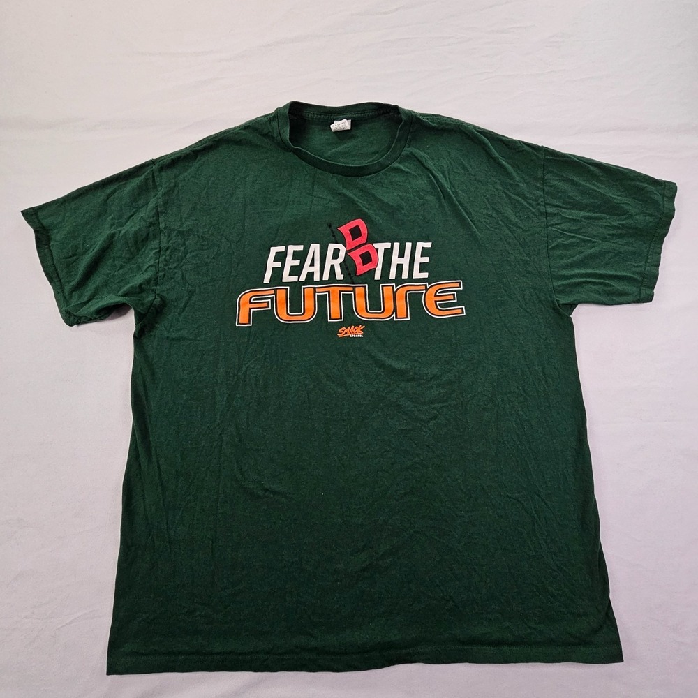 Miami Hurricanes Fear‎ the Future Envy Past Green Short Sleeve T-Shirt Men's XL